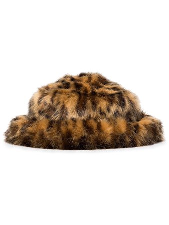 Emma Brewin Leopard faux-fur Bucket Hat - Farfetch
