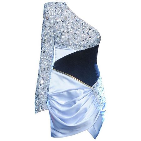 Alexandre Vauthier Couture dress blue mini sequin