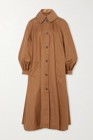Oversized Cotton-twill Trench Coat - Tan