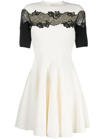 Valentino lace-panel A-line Dress - Farfetch
