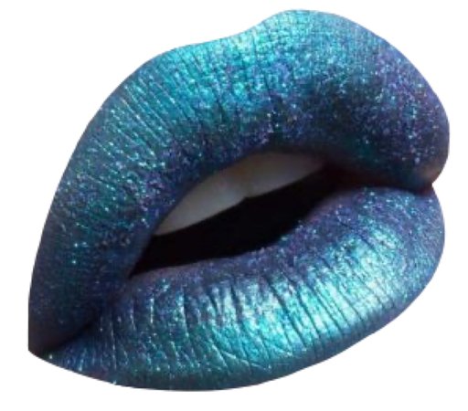 Blue Green Glitter Lips