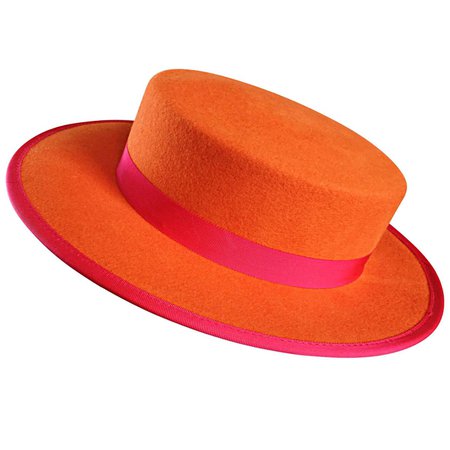 1960s Tina Too Bollman Neon Orange + Hot Pink Wool Doeskin Felt Vintage 60s Hat For Sale at 1stDibs | too orange tina, neon orange too, bollman cage