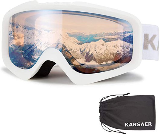 Amazon.com : Karsaer Ski Goggles Anti-Fog Snow Goggles OTG 100% UV Protection Snowboard Goggles Bendable Dual-Lenses for Men Women Youth : Sports & Outdoors