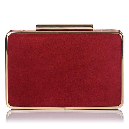 Nina Red Suede Clutch | Handbags | L.K.Bennett