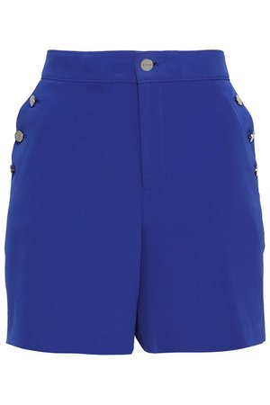 Royal blue Button-detailed crepe shorts | Sale up to 70% off | THE OUTNET | DKNY | THE OUTNET