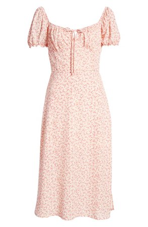 Row A Floral Sweetheart Neck Midi Dress | Nordstrom