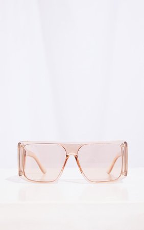 Brwn Oversized Triple Lens Squareframe Sunglasses | PrettyLittleThing USA