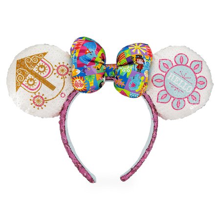 Minnie Mouse Sequined Ear Headband with Satin Bow - Disney it's a small world