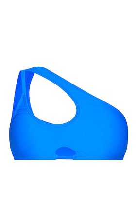 Cobalt Asymmetric Cut Out Bikini Top | PrettyLittleThing USA