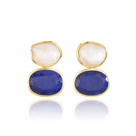 Melissa-Lo-Indra-earring-Lapis-lazuli-pearl-gold-front.jpg (800×800)