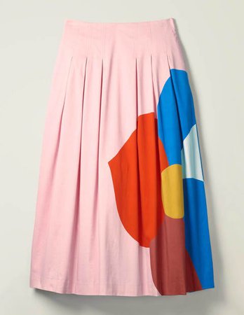 Theodora Pleated Skirt - Milkshake, Pop Petal | Boden US