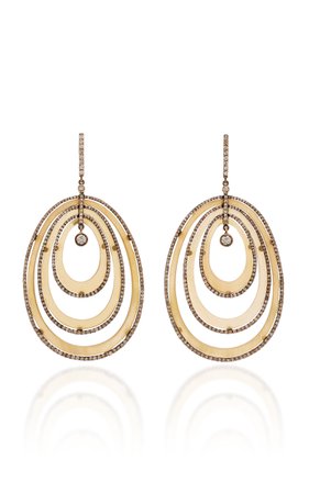 Sanjay Kasliwal 18K Gold Chalcedony And Diamond Earrings
