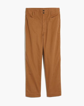 Tapered Pants: Pieced Yoke Edition brown