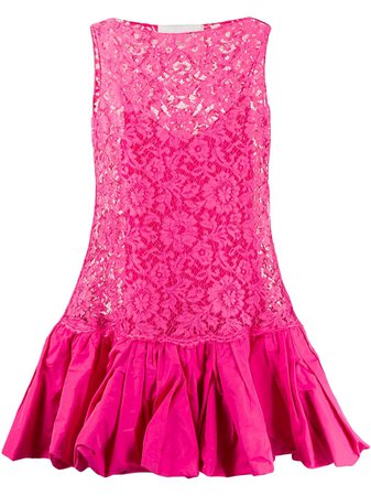 Valentino Floral Lace Short Dress - Farfetch
