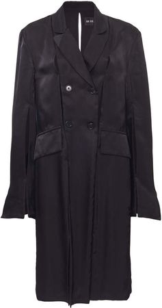 Ann Demeulemeester Double-Breasted Crepe Coat Size: 34