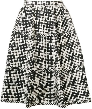 polka-dot flared skirt