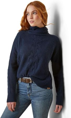 Ariat Women's Novato Sweater - Navy Heather, Large at Amazon Women’s Clothing store