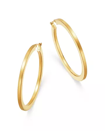 Moon & Meadow Flattened Hoop Earrings in 14K Yellow Gold - 100% Exclusive | Bloomingdale's
