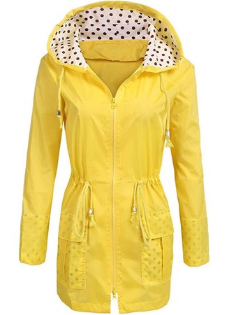 yellow polka dot raincoat rain coat jacket