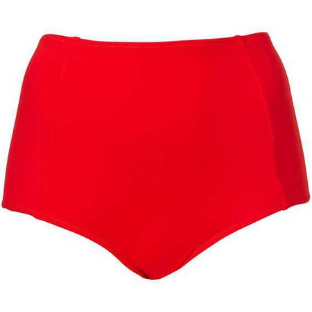 TOPSHOP Red High Waisted Bikini Pants
