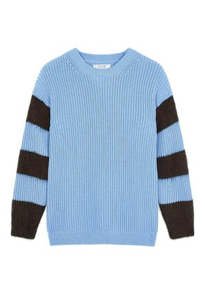 Sky-Blue Alpaca-Striped Chunky-Knit Cotton Sweater – Chinti & Parker EUR