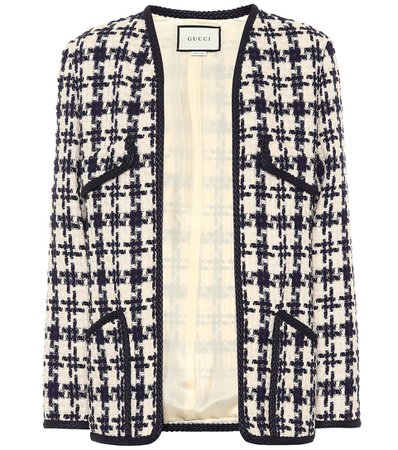 Gucci Houndstooth tweed wool-blend jacket