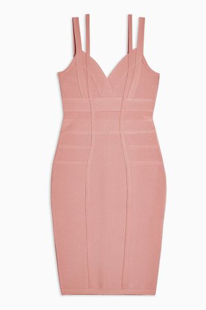 Blush Bodycon Bandage Midi Dress | Topshop pink