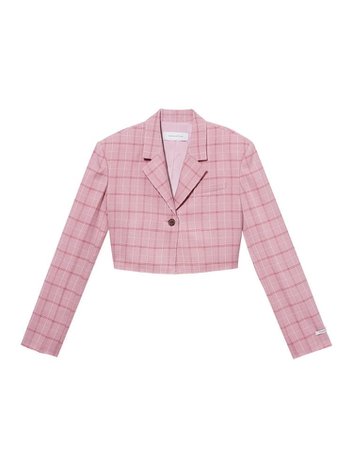 21SS Cropped single-breasted jacket - Pink