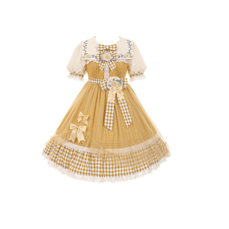 Lemon Story Sweet Square Neckline Lolita Dress JSK / Blouse Set by To Alice