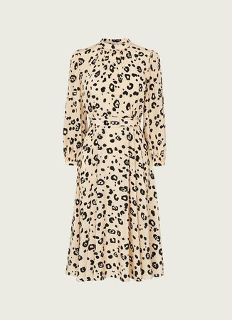 May Cheetah Print Silk Midi Dress | Clothing | L.K.Bennett