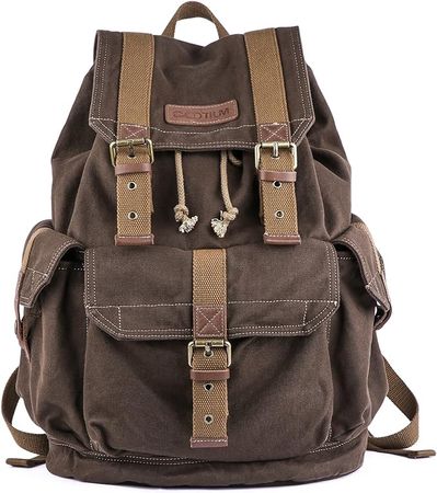 Amazon.com: Gootium 21101CF Specially High Density Thick Canvas Backpack Rucksack,Coffee : Clothing, Shoes & Jewelry