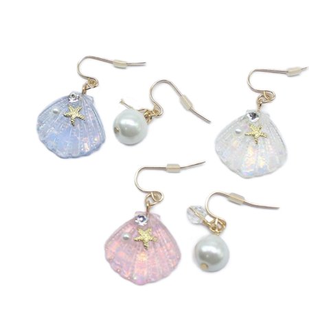 seashell & pearl earrings
