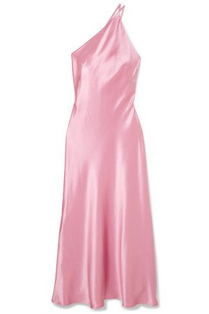 Galvan | Roxy one-shoulder silk-satin maxi dress | NET-A-PORTER.COM