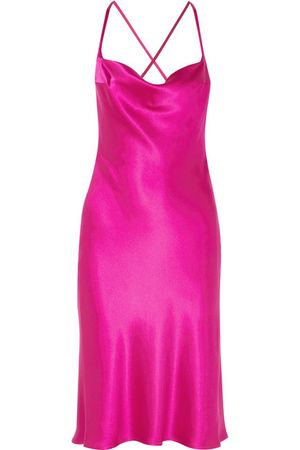 Galvan | Whiteley open-back silk-satin dress | NET-A-PORTER.COM