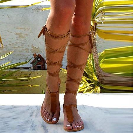 Amazon.com: KAMEMIR Women Summer Open-Toe Strap Roman Wind Straps Toe Flat Sandals Shoes Large Size Low Wedge Sandals for Women Size 9 : Clothing, Shoes & Jewelry