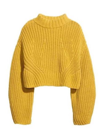 yellow knit sweater