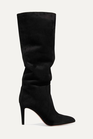 Black 85 suede knee boots | Gianvito Rossi | NET-A-PORTER