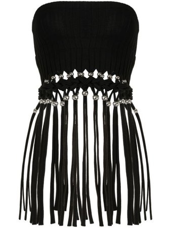 Dion Lee beaded fringed tube top with Express Delivery - Farfetch