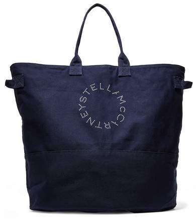 Printed Cotton-canvas Tote - Navy