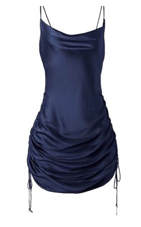 Navy Blue Silk Dress