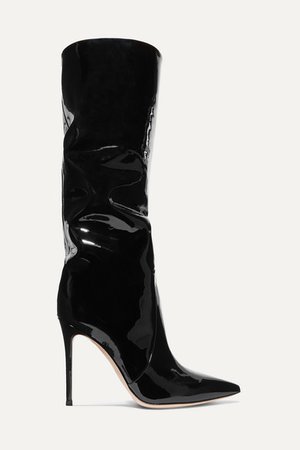 Gianvito Rossi | 105 patent-leather knee boots | NET-A-PORTER.COM