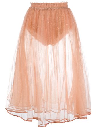 Shop pink Elisabetta Franchi sheer A-line skirt with Express Delivery - Farfetch
