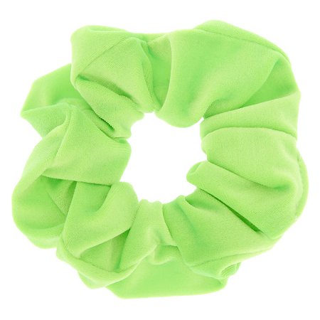 Velvet Hair Scrunchie - Neon Green | Claire's US