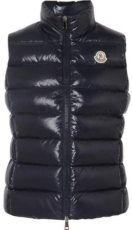 Quilted Shell Down Vest - Navy