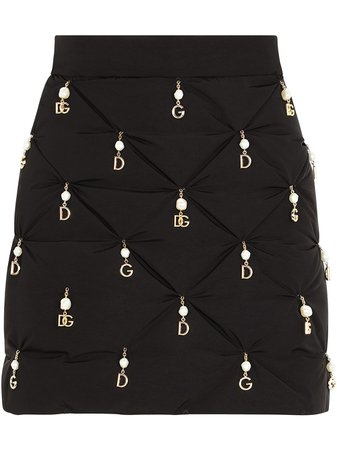 Dolce & Gabbana quilted logo-charm mini skirt