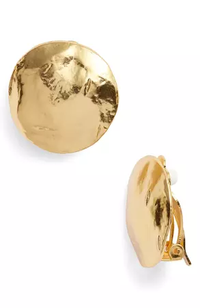 Karine Sultan Eva Shell Disc Clip-On Earrings