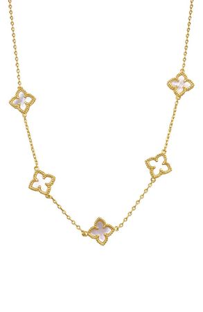 Adornia White Mother of Pearl Station Chain Necklace | Nordstromrack