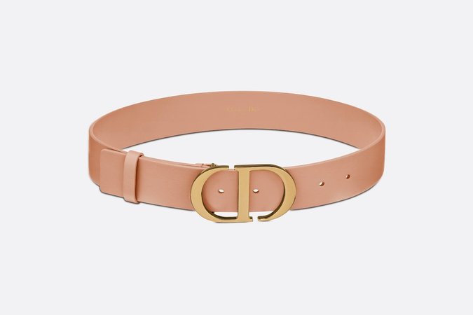30 Montaigne Belt Pale Pink Leather, 35 MM - Accessories - Women's Fashion | DIOR