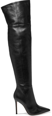 105 Leather Over-the-knee Boots - Black