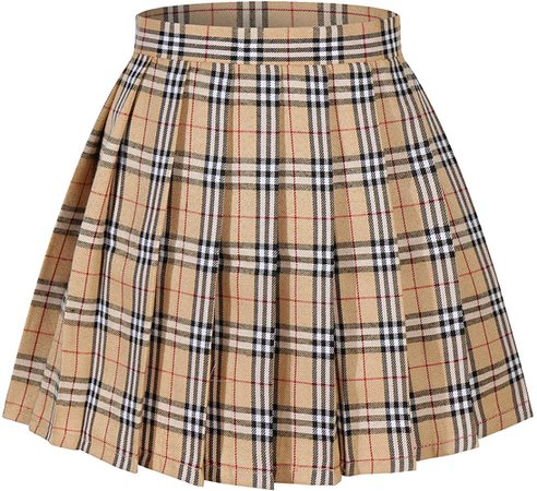 Amazon.com: Women`s Plaid Flared British high School Pleated Skirts (4XL,Yellow Mixed White): Clothing